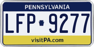 PA license plate LFP9277