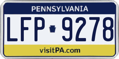 PA license plate LFP9278