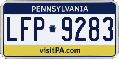 PA license plate LFP9283