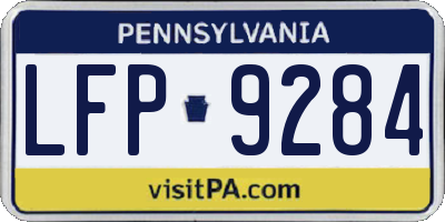 PA license plate LFP9284