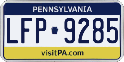 PA license plate LFP9285