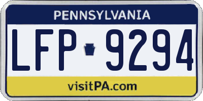PA license plate LFP9294
