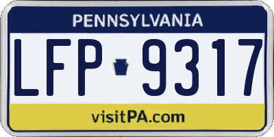 PA license plate LFP9317