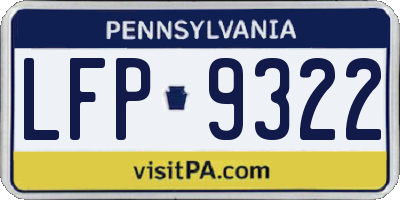 PA license plate LFP9322