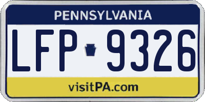 PA license plate LFP9326