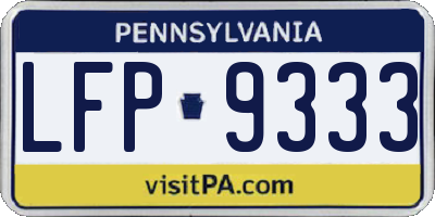 PA license plate LFP9333