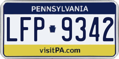 PA license plate LFP9342