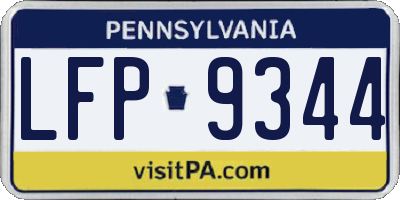 PA license plate LFP9344