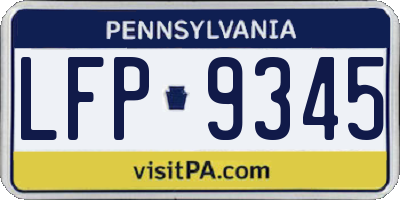 PA license plate LFP9345