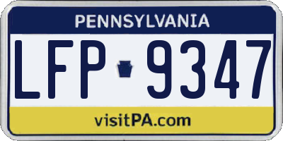 PA license plate LFP9347