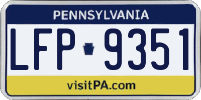 PA license plate LFP9351