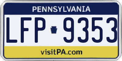 PA license plate LFP9353