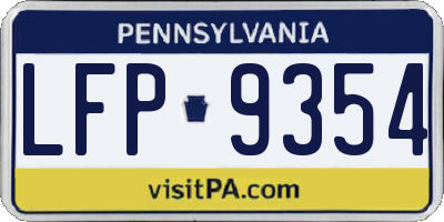 PA license plate LFP9354