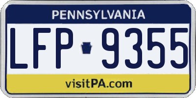 PA license plate LFP9355