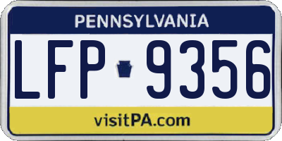 PA license plate LFP9356
