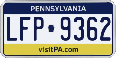 PA license plate LFP9362