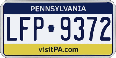 PA license plate LFP9372