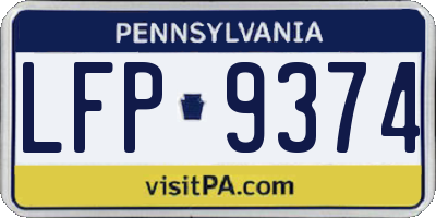 PA license plate LFP9374