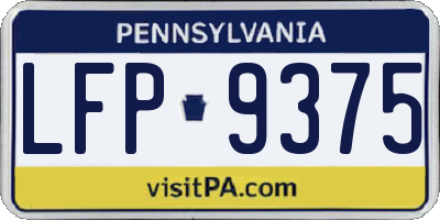 PA license plate LFP9375