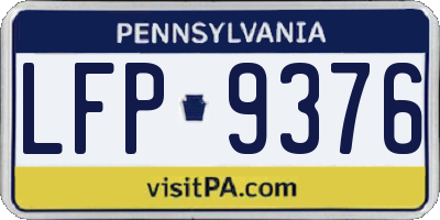 PA license plate LFP9376
