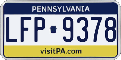 PA license plate LFP9378