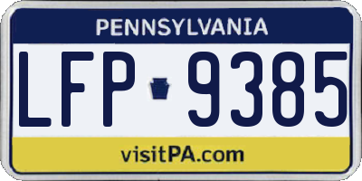 PA license plate LFP9385