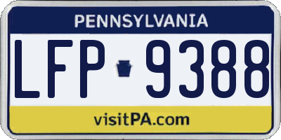 PA license plate LFP9388