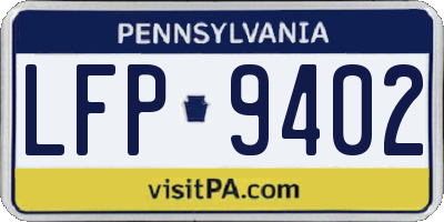 PA license plate LFP9402