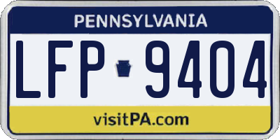 PA license plate LFP9404
