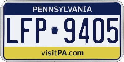 PA license plate LFP9405