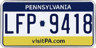 PA license plate LFP9418