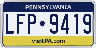 PA license plate LFP9419