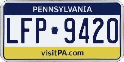 PA license plate LFP9420