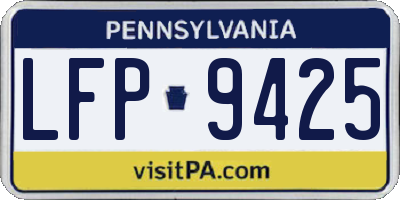 PA license plate LFP9425