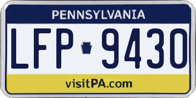 PA license plate LFP9430