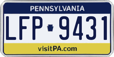 PA license plate LFP9431