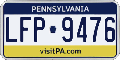 PA license plate LFP9476