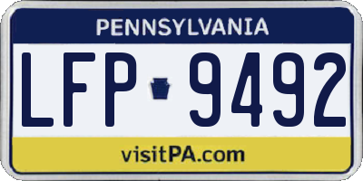 PA license plate LFP9492