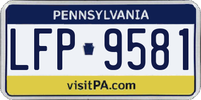 PA license plate LFP9581