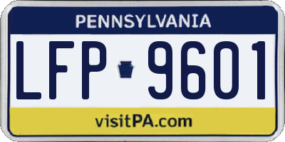 PA license plate LFP9601