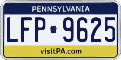 PA license plate LFP9625