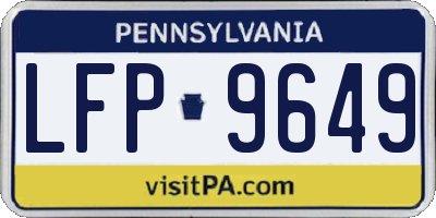 PA license plate LFP9649