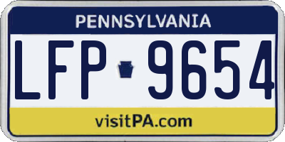 PA license plate LFP9654