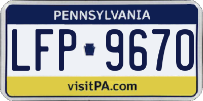 PA license plate LFP9670