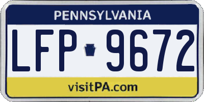 PA license plate LFP9672