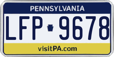 PA license plate LFP9678