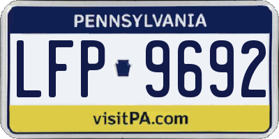 PA license plate LFP9692