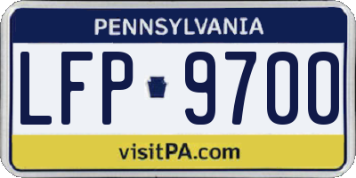 PA license plate LFP9700