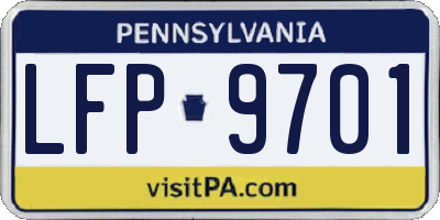 PA license plate LFP9701