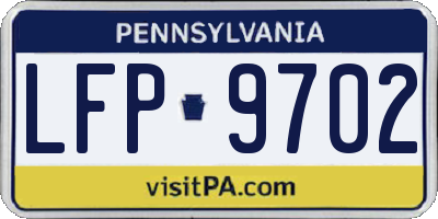 PA license plate LFP9702